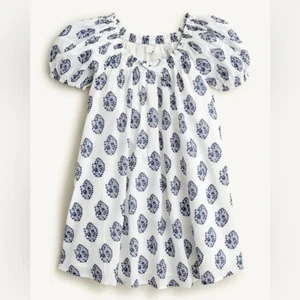 NWT Girl's Crewcuts by J. Crew Puff Sleeve Floral Block Print Dress Size 5 - Picture 1 of 10