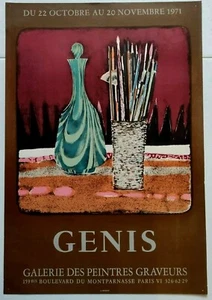 AFFICHE d'art expo - GENIS - 1971 - Litho MOURLOT - - Picture 1 of 1