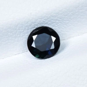 0.46 ct BEST GRADE DARK BLUE / NATURAL BLUE SAPPHIRE - 5 mm Round Gem Video !! - Picture 1 of 2
