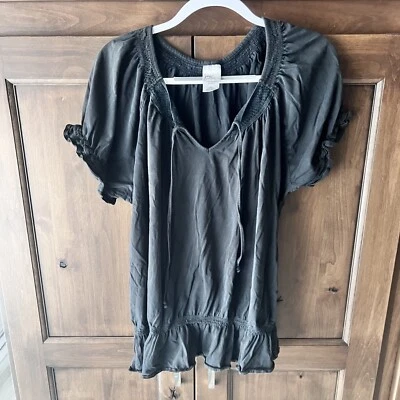 Just My Size - Camisa negra estilo boho para mujer talla 2X Foto 1 de 4