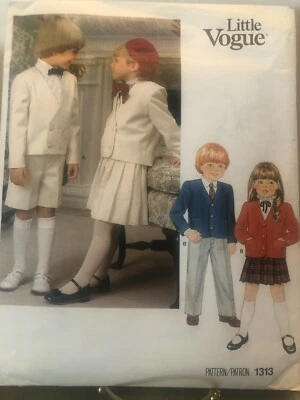 Vogue Pattern 1313 CHILDRENS JACKET SKIRT PANTS SHORTS Sz 3 Pleats Pockets VTG - Image 1 of 3