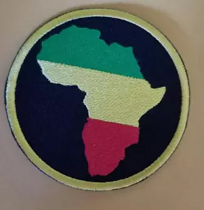 Bandiera Rasta Africa ricamata colori continente stirata/cucita circa 3" - Foto 1 di 1