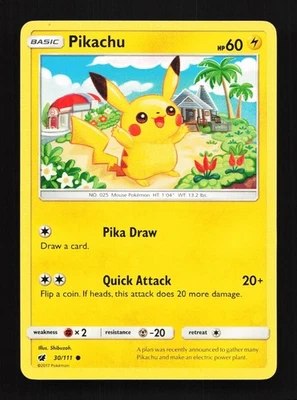 Pikachu 30/111 LP Crimson Invasion English Pokemon Card TCG - Image 1 of 4