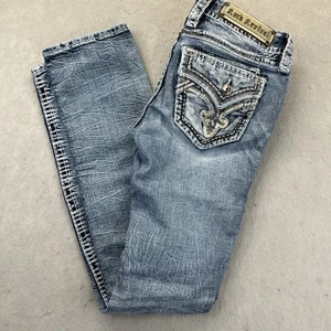 Pantalones de mezclilla rectos Rock Revival Mertie azul desgastado para mujer 26 - Imagen 1 de 20
