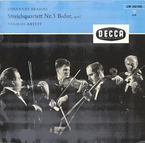 BRAHMS SQ Op.67 VEGH QUARTET Decca LW-50140 Black/Gold 10" EX 1952 Recording - Picture 1 of 3