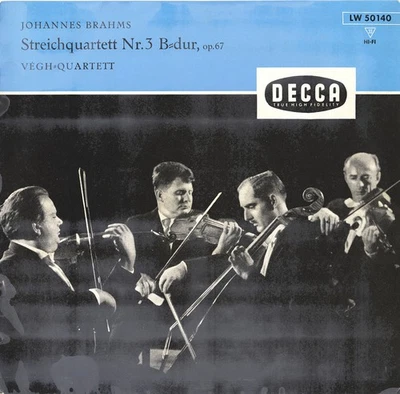 BRAHMS SQ Op.67 VEGH QUARTET Decca LW-50140 Black/Gold 10" EX 1952 Recording - Image 1 of 3