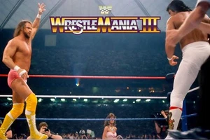 WWE GIANT 24”X36” POSTER - WRESTLEMANIA 3 MACHO MAN RANDY SAVAGE RICKY STEAMBOAT - Picture 1 of 1