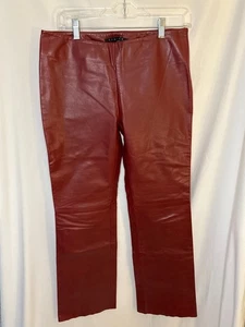 Theory Echtleder Hose weinrot rot Gr. 6 modern klassisch schick - Bild 1 von 6