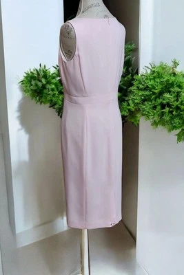 Casual Corner   Light Pink Sheath  Sleeveless Midi Dress Size 10 - Image 1 of 4