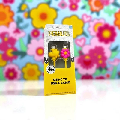 Peanuts Woodstock 4ft USB C to USB C Charging Cable New.   Free Shipping - Image 1 of 3