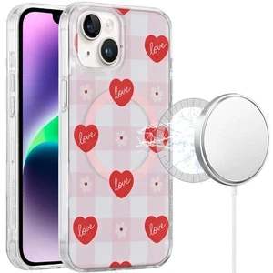 For iPhone 13/14 Case In Mold Design Dual Layer Magnetic Circle + Tempered Glass - Picture 1 of 63