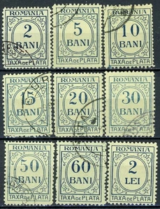 sr1819 Rumänien Porto fällig Sc#J41-J49 gestempelt - Bild 1 von 1