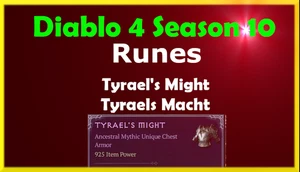 Diablo 4 Temporada 10 Tyraels Power Might RUNES Mythic 6x Lith Feo Tec D4 SC PC PS - Imagen 1 de 1