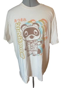 Animal Crossing T-shirt Y2K beige X-L Dressed Up Racoon - Picture 1 of 4