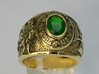 9x7 mm Knights Templar Masonic Mason May Green Emerald Stone Men Ring Size 7-15