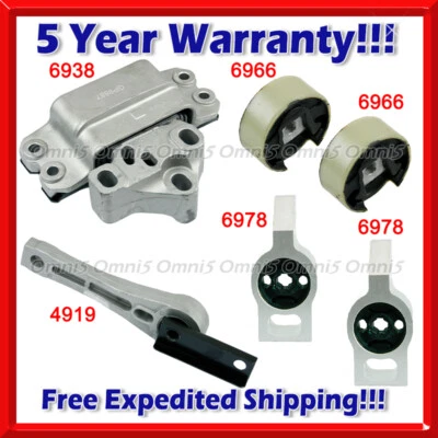 N007 Fits 2009-2016 Volkswagen Tiguan 2.0L MANUAL Engine Motor & Trans Mount 6pc - Image 1 of 4