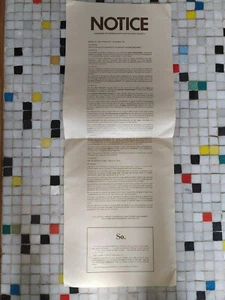 Notice concerning reigning society those who contest it Berkeley 1974 Cronin 11 - Imagen 1 de 3