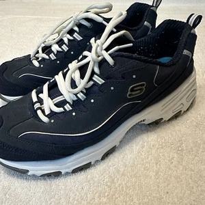 Skechers Sport Men's D'Lites Sneakers Navy Blue Size 9 Women - Picture 1 of 8
