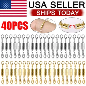 40Pcs Strong Magnetic Lobster Claw Lock Clasps Necklace bracelet Hook Extender - Picture 1 of 11