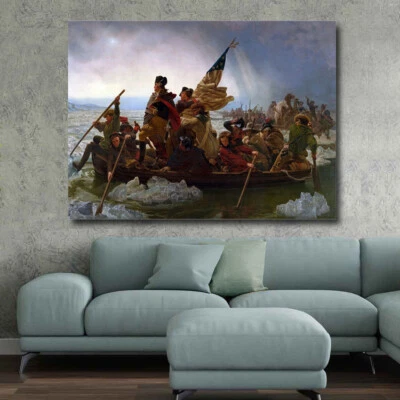 Washington Crossing The Delaware - Emanuel Leutze - CANVAS OR PRINT WALL ART - Image 1 of 3