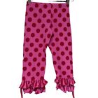 Mustard Pie Pink Polka Dot Ruffle Cuff Boutique Pants Bottoms Girls Size 4