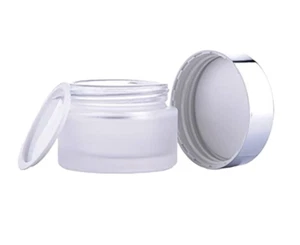 3 PCS 20G Refillable Frosted Glass Cosmetic Cream Jar Bottle Container with Silv - Picture 1 of 12