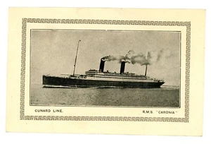 Años 1910-20 R.MS. Postal postal ferroviaria promocional 7C de Caronia Cunard Steamship - Imagen 1 de 2