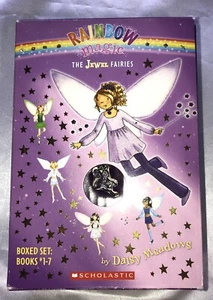 Rainbow Magic The Jewel Fairies Books 1-7 Box Set with Necklace by Daisy Meadows - Picture 1 of 8