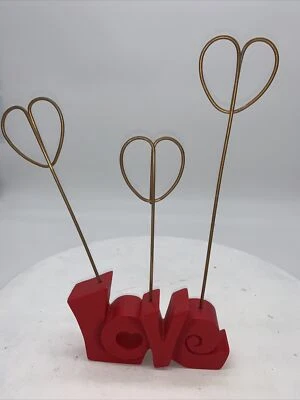 Porta notas Love Red madera pintada rústica día de San Valentín Foto 1 de 4