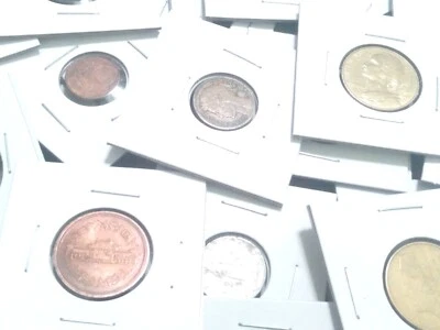 World Coins, (10) Carded Coins To Identify, Various Countries, Silver Possible - Image 1 of 4