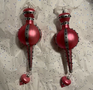 Frontgate christmas ornaments Set Of 2 Pink - Picture 1 of 3