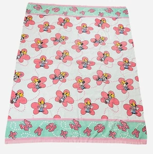 Manta RARA Vintage Años 80 Disney Minnie Mouse Borde Satinado 89 x 70 Mariposas - Imagen 1 de 14