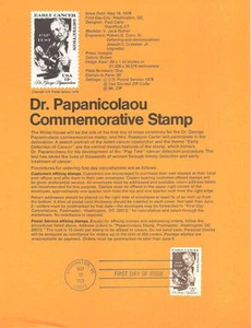#7811 13c Pap Test Stamp #1754 USPS Souvenir Page - Picture 1 of 1