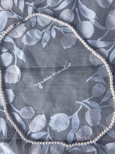 CHANEL Falsa Collana Lunga Perla 5mm 29"" Lunghezza Totale Fibbia Grande Qualità Giappone