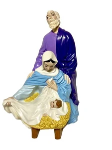Vintage Antlantic Mold Nativity Scene Jesus, Mary, Joseph Holy Family 11” Color - Picture 1 of 7