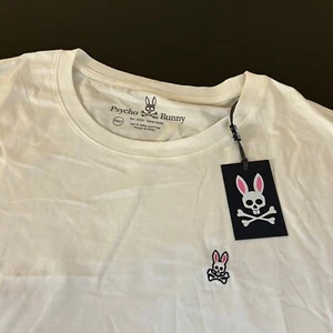 Psycho Bunny Long Sleeve Crew Neck Pima Cotton T-Shirt White Mens 5XLT NWT - Picture 1 of 10