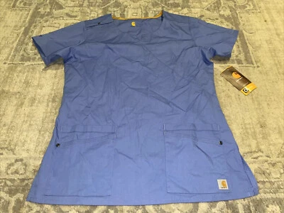 Camisa Médica Carhartt Force Rockwall Manga Corta Para Mujer Talla Pequeña Azul 16201 Nueva Foto 1 de 4