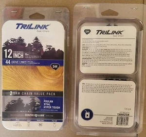 TriLink 12" S44 Lot de 2 chaînes de scie de rechange 44 maillons d'entraînement 15044X2TLW Neuf - Photo 1/1