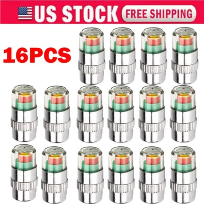 16x Car Auto Tire Pressure Monitor Valve Stem Cap Sensor Indicator Warn 36psi US - Image 1 of 4