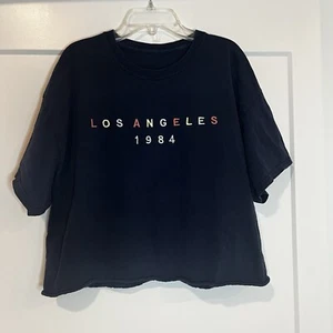 Blaues John Galt Los Angeles 1984 Crop Top - Bild 1 von 4