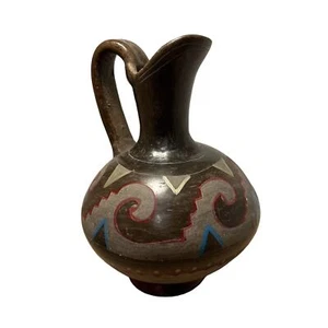 Hand Painted Pottery Pitcher Vase Southwest Style Home Decor - Picture 1 of 20