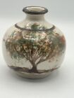 Mother Earth Pottery CA Vase Hand Painted Tree And Bird Scene