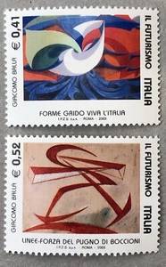 Italia 2003 El Futurismo Giacomo Baila 2 Sellos Nuevos - Imagen 1 de 1