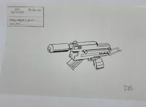 G.I. Joe: Sgt. Savage 1994 Produktion SIGNIERT Darrel Bowen KOPIE Modell Cel Zeichnung - Bild 1 von 2
