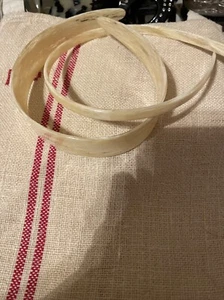 Headband Hair Accessory Women Creamy White Marble Cut Out Made In France NEW Two - Picture 1 of 3