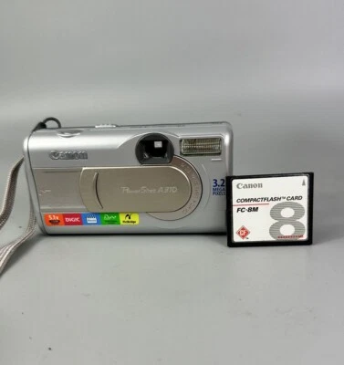Canon PowerShot A310 3.2MP Compact Digital Camera Silver Tested Working  - Image 1 of 4