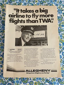 Vintage 1976 Allegheny Airlines Print Ad- Captain Albert Sabo - Ad Only - Picture 1 of 7