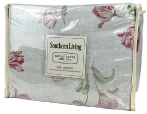 Southern Living FULL QUEEN Sanden Duvet Cover Set Dillards Linen Cotton Rose - Picture 1 of 19