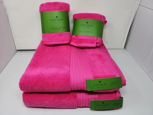 Kate Spade New York - Hot Pink - 8-teiliges Badetuch-Set - 100 % Baumwolle - NEU - Bild 1 von 7
