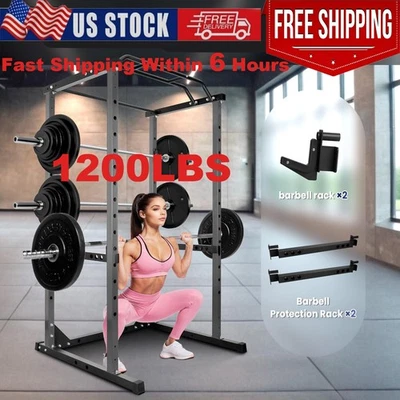 Power Cage 1200 libras ajustable Power Rack estante para sentadillas para gimnasio en casa fitness negro Foto 1 de 4